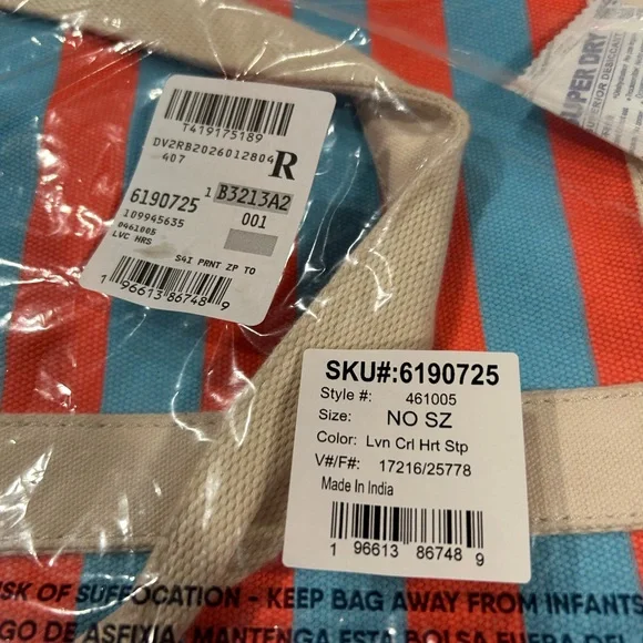 Lands End medium striped tote - Picture 2 of 4